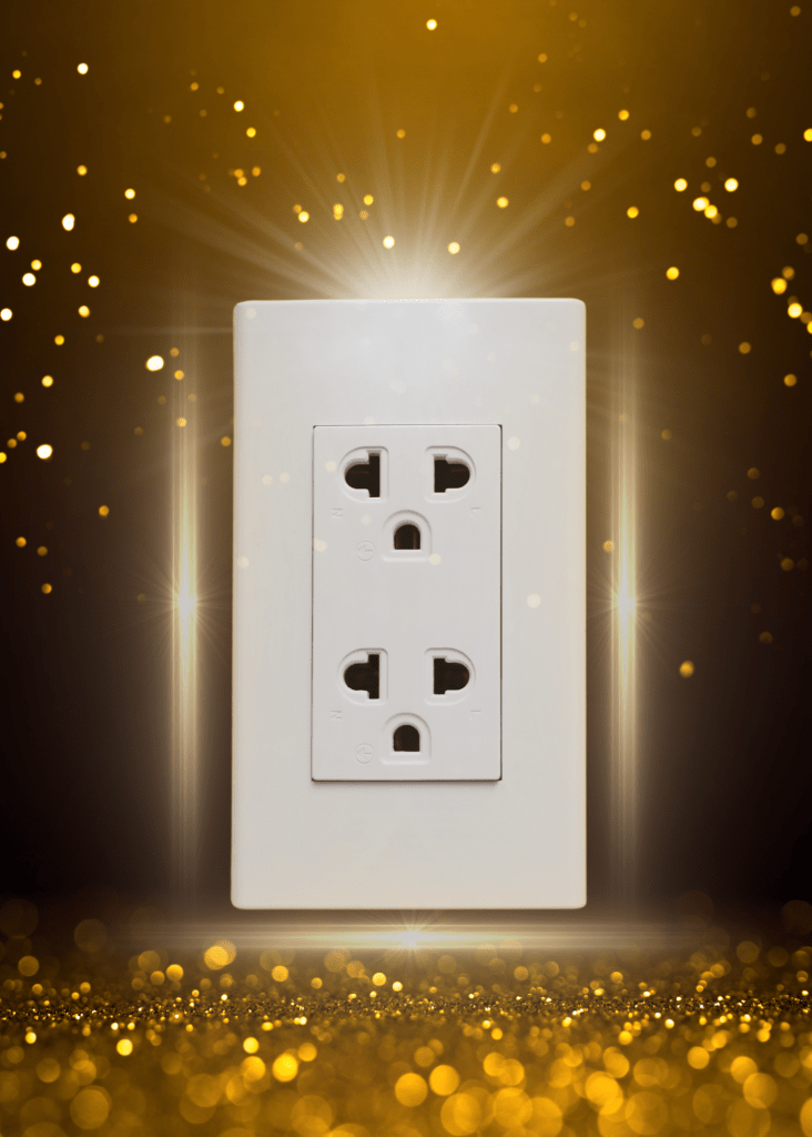 Imagery of a plug for a spiritual recharge