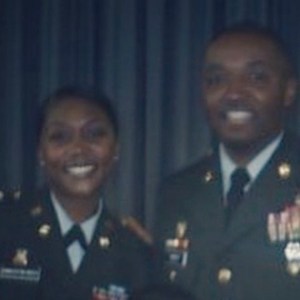 Dawn and Leon Green in their dress greens at Dawn's promotion to Captain.